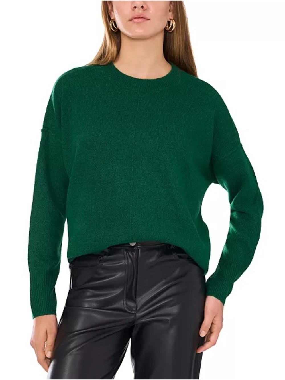 Vince Camuto Deep Green Crewneck Sweater Size M
